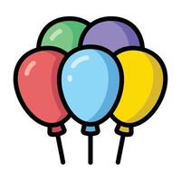 Simple Balloons colorful icon. The icon can be used for websites, print templates, presentation templates, illustrations, etc vector