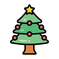 Simple Christmas Tree colorful icon. The icon can be used for websites, print templates, presentation templates, illustrations, etc vector