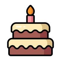 Simple Birthday Cake colorful icon. The icon can be used for websites, print templates, presentation templates, illustrations, etc vector