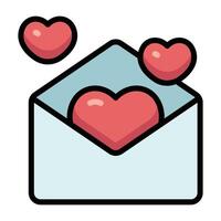Simple Love Letter colorful icon. The icon can be used for websites, print templates, presentation templates, illustrations, etc vector