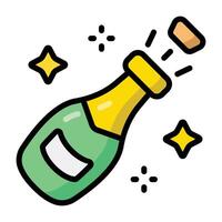 Simple Champagne colorful icon. The icon can be used for websites, print templates, presentation templates, illustrations, etc vector