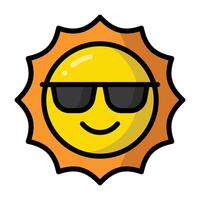 Simple Sun colorful icon. The icon can be used for websites, print templates, presentation templates, illustrations, etc vector
