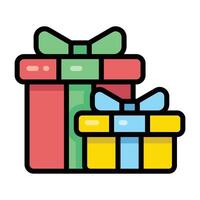 Simple Gift Box colorful icon. The icon can be used for websites, print templates, presentation templates, illustrations, etc vector