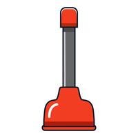 Red toilet plunger on white background vector