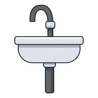 Wash basin on white background vector