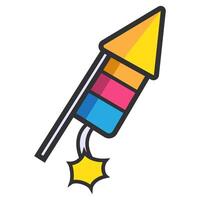 Colorful firework rocket on white background vector