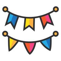 Colorful bunting flags on white background vector