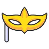Yellow carnival mask on white background vector