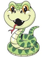 Cartoon snake with a big smile vector