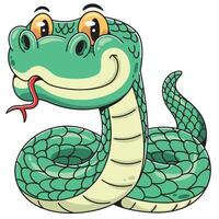 Cartoon snake with a tongue out vector