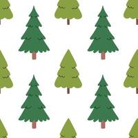 Fir green seamless pattern, evergreen plant, spruce cedar background, New Year pattern for wrapping paper, postcard, banner vector