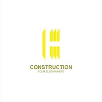 construction logo with h initial icon with creative illustration vector