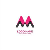 logo m initial icon with creative illustration vector