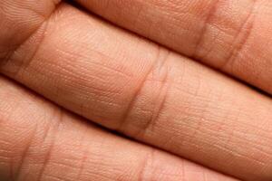 A closeup image showcasing a Human Palm with highly visible lines and intricate textures photo