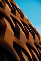 Innovative and Unique Architectonic Design Featuring Intricate Woven Metal Patterns photo