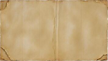 Old parchment paper with torn edges photo