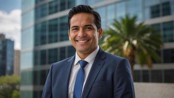 A man in a suit and tie smiles for the camera photo