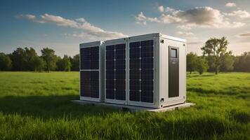 Solar power generation in the field photo