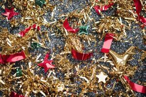 Christmas decorations on a black background photo