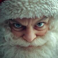 A close up of a santa claus face photo