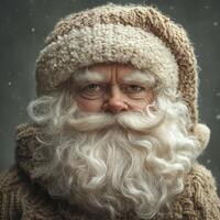 A close up of a santa claus with a beard photo