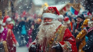 Santa claus in the snow photo
