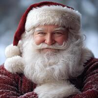 A close up of a santa claus with a beard photo
