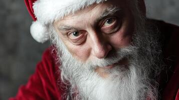 A close up of a santa claus with a beard photo