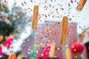 Confetti flying in the air photo
