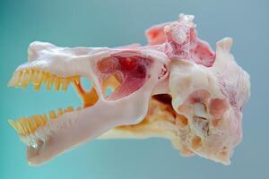 A close up of a dog's mouth photo