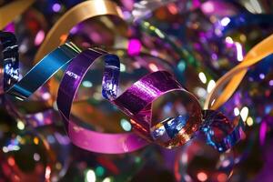 A close up of a colorful streamer photo