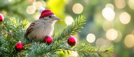 A bird wearing a red hat sits on a branch photo