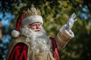 Santa claus in the city of los angeles photo