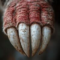 A close up of a bear's claws photo