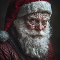 An old man with a santa claus beard photo