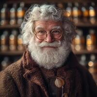 An old man with glasses and a beard photo