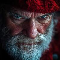 A close up of an old man with a beard and red hat photo
