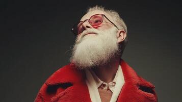 An old man with a beard and glasses photo
