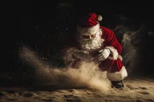 Santa claus in the snow photo