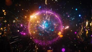 A colorful explosion of lights and fireworks photo