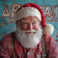 A man with a santa hat and beard photo