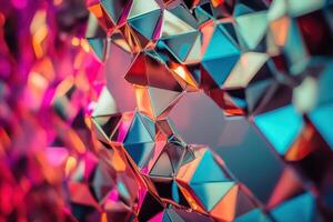 Abstract background of colorful triangles photo