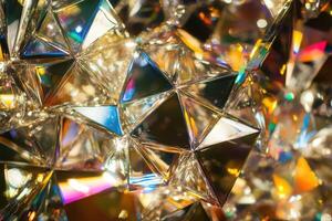 A close up of a bunch of shiny glass pieces photo