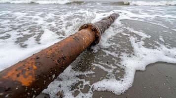 A pipe on the beach photo
