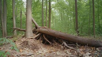 A fallen tree in the woods photo