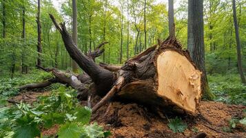 A fallen tree in the forest photo