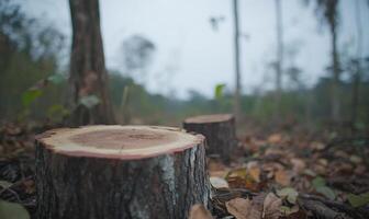 A close up of a tree stump in the forest photo