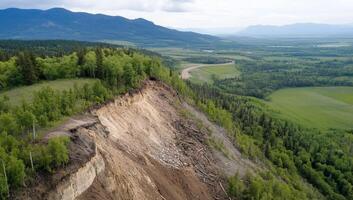 A large cliff is being eroded by the water photo