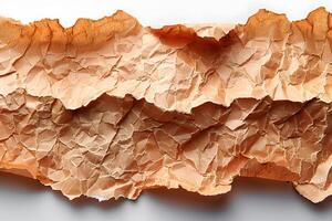 Textured Abstract Close-Up of Layered Torn Brown Paper Surface for Artistic Design photo