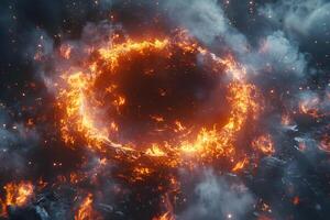Fiery Vortex Dynamic Abstract Flames and Smoke for Sci-Fi Design photo